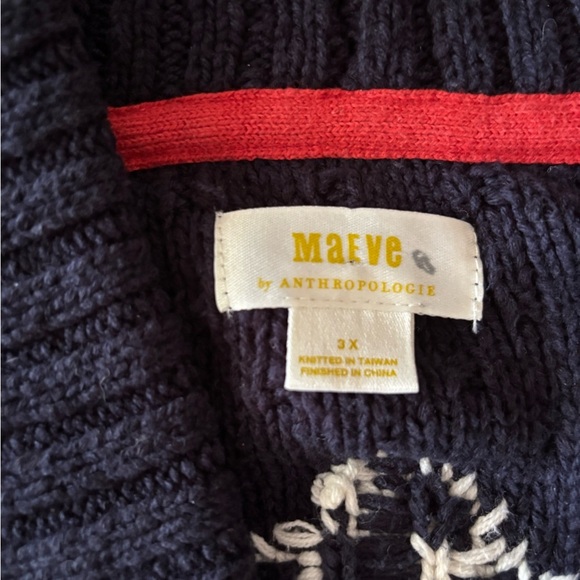 Anthropologie Maeve Seahorse Cardigan Sweater - 3X - Navy - EUC - Picture 2 of 8